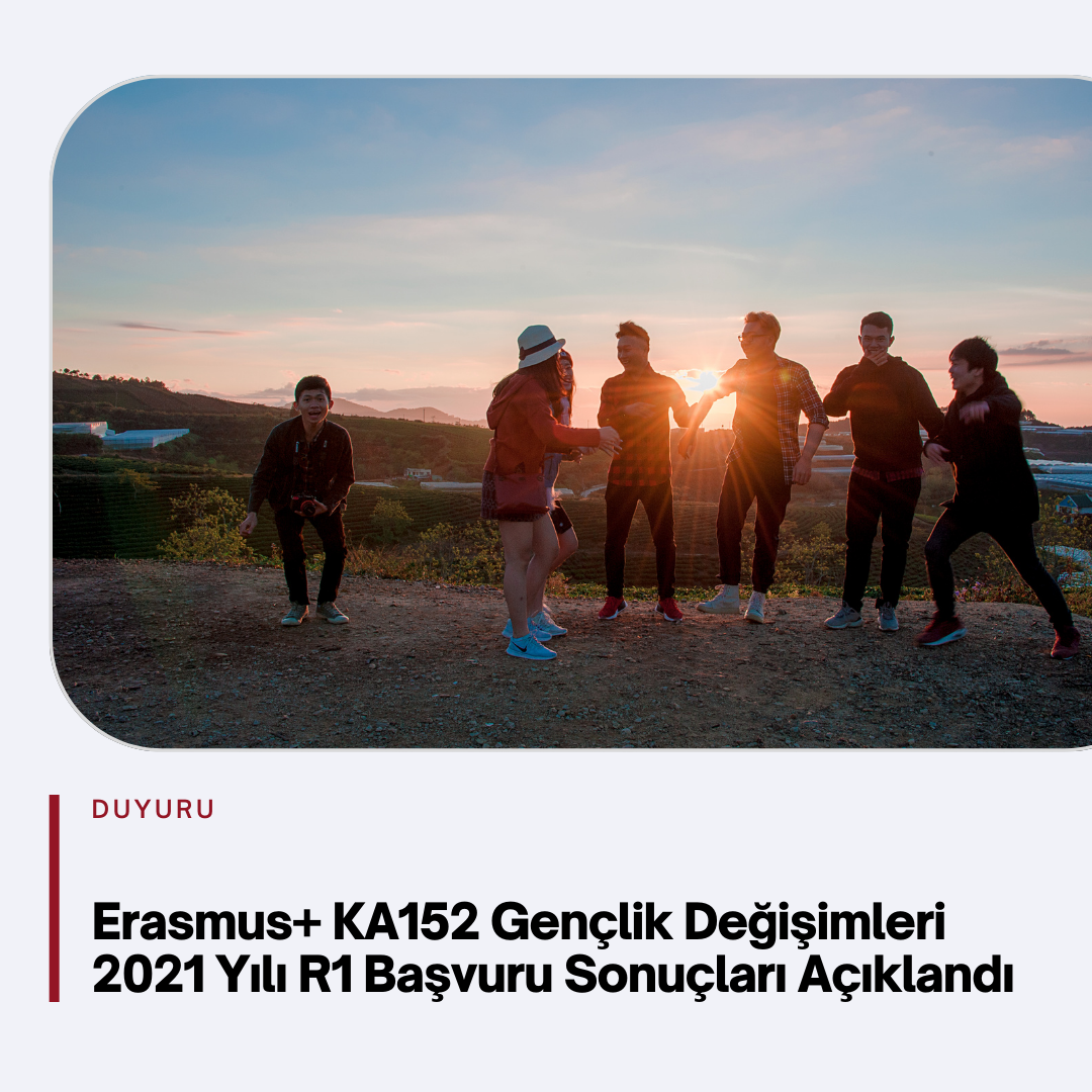 Erasmus+ KA152 Gençlik Değişimleri 2021 Yılı R1 Başvuru Sonuçları Açıklandı
